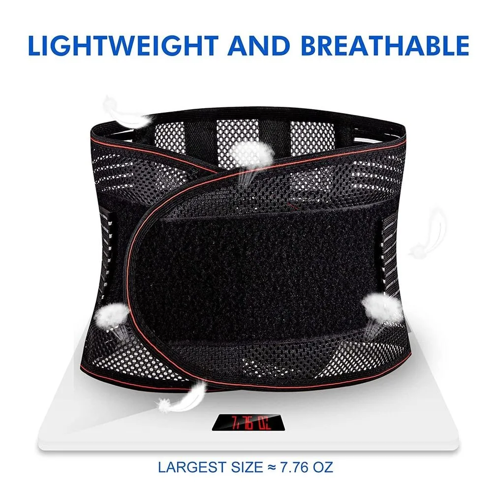 Breathable lumbar Back Support Belt Spine Relief Waist Trainer Waist Belt Brace Anti-skid Sciatica Back Lumbar Support Bel