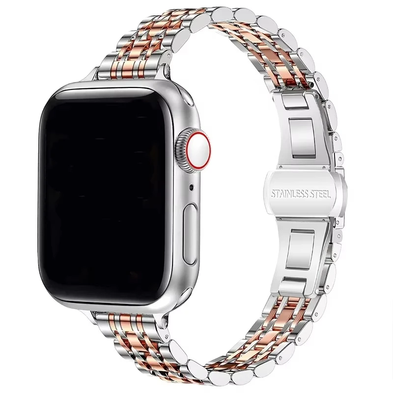 Roestvrij stalen band voor Apple Watch Ultra 2 Band 49 mm 42 mm 46 mm Metalen armband iWatch-serie 10 9 8 7 6 5 4 3 Dames 45 mm 41 mm