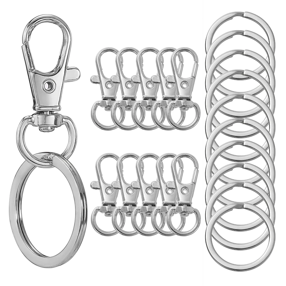 20pcs/set Swivel Snap Hooks With Key Rings, Premium Metal Swivel Lobster Claw Clasps In Assorted Sizes (Large, Medium, Small) image 4