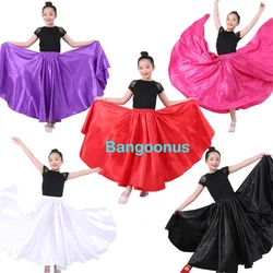 Falda de Flamenco para niñas, vestido de baile español, práctica, competición, escenario, coro, actuación, Disfraces para niños, faldas de Flamenco