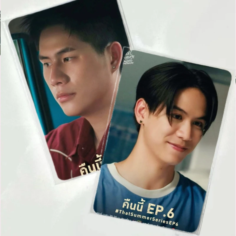 

2PC/SET No Repeat Winnysatang Winny Thanawin Satang Kittiphop Thai TV That Summer Drama Stills Photo Double-sided Printed Cards
