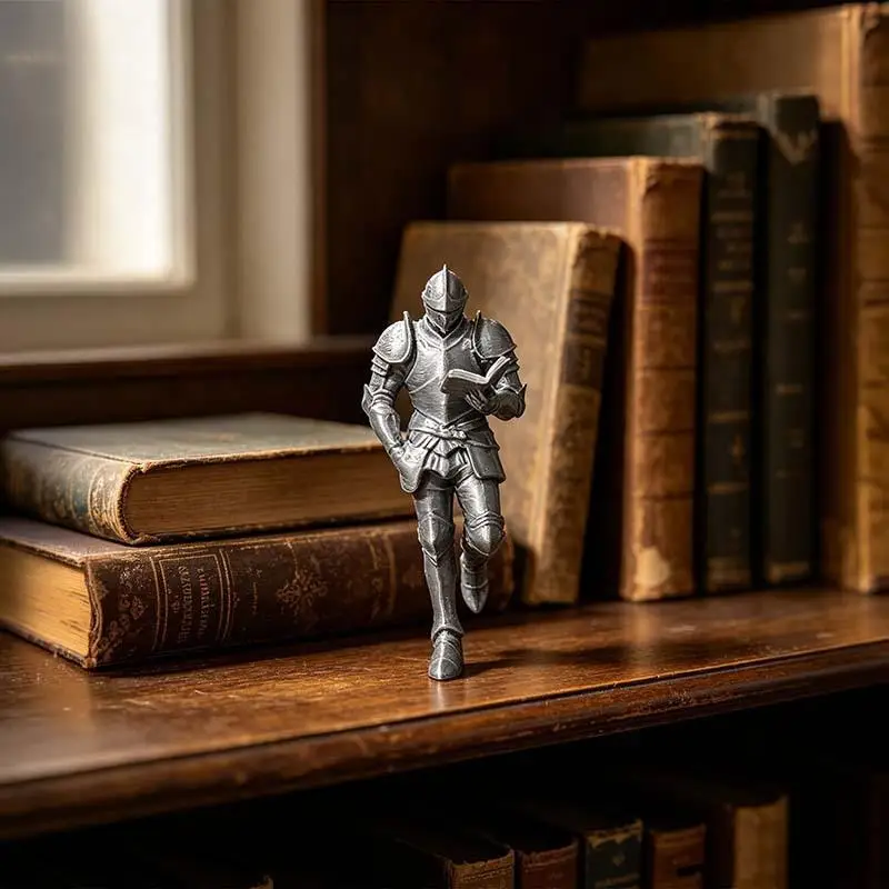 Medieval Knight Reading Statue Exquisite Craftsmanship Ideal Gift For Home Office Bookshelf Desktop Decor