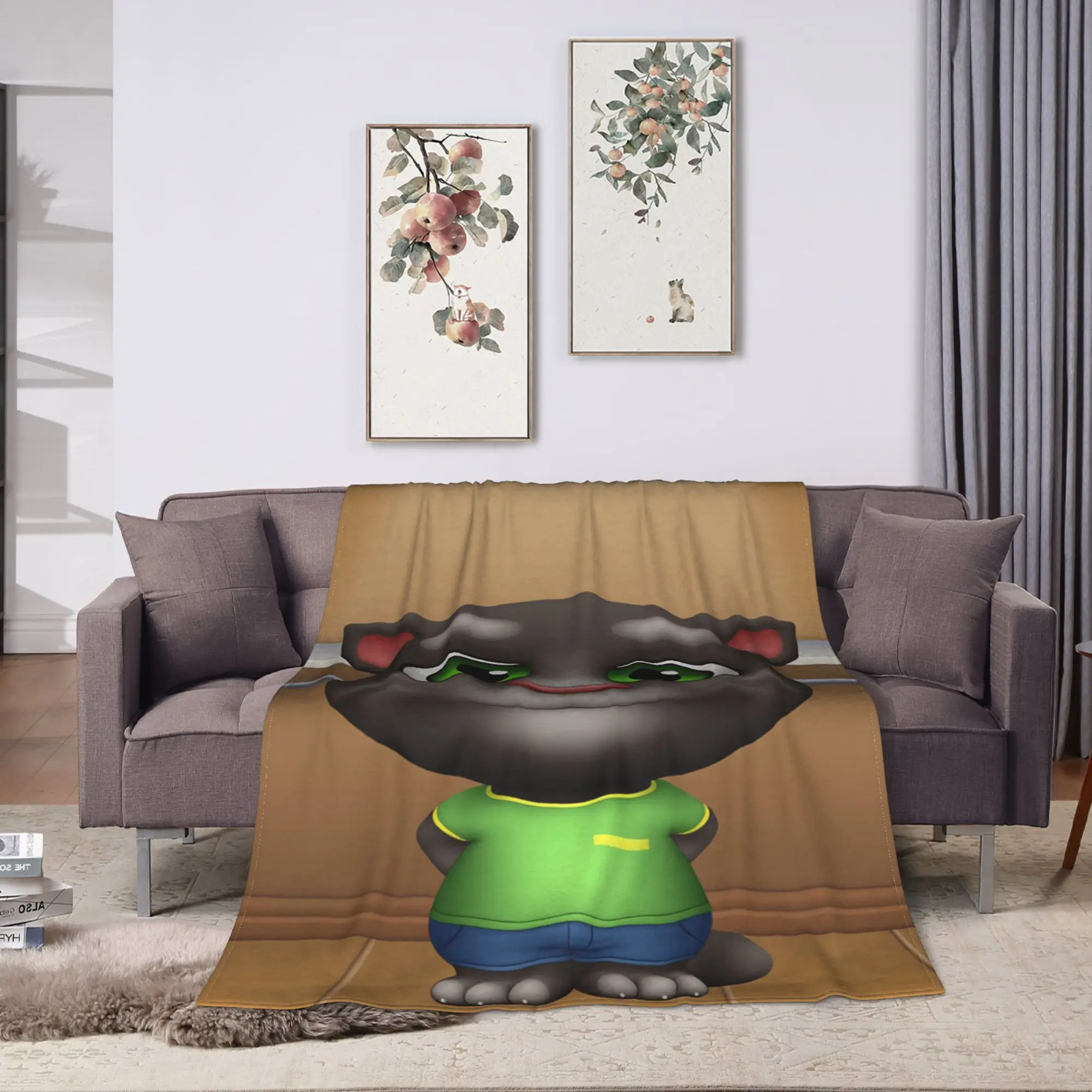 Decorative T-Talking T-Tom And F-Friends Flannel Blanket Boy Girl  Warm Comfy Throw Blanket Winter Living Room Sofa Bed Cover