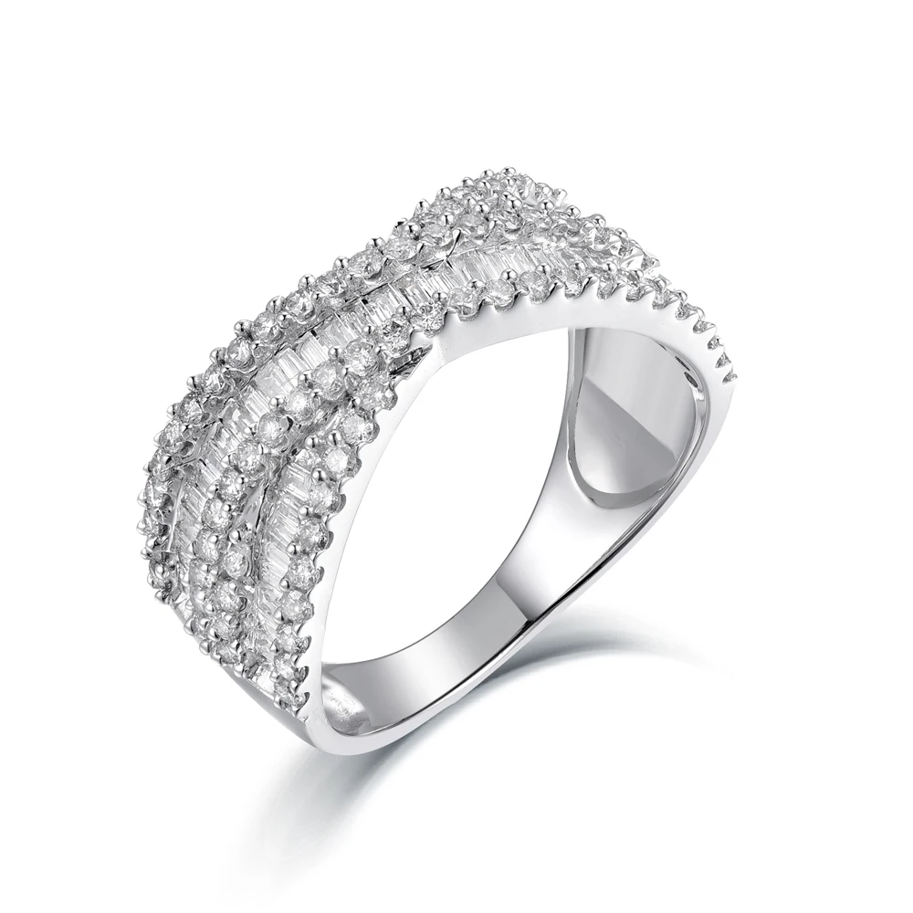 

Оптовая цена, ювелирные изделия высокого качества, настоящее 18-каратное золото, багетная огранка, бриллиантовое кольцо Eternity, кольцо для женщин