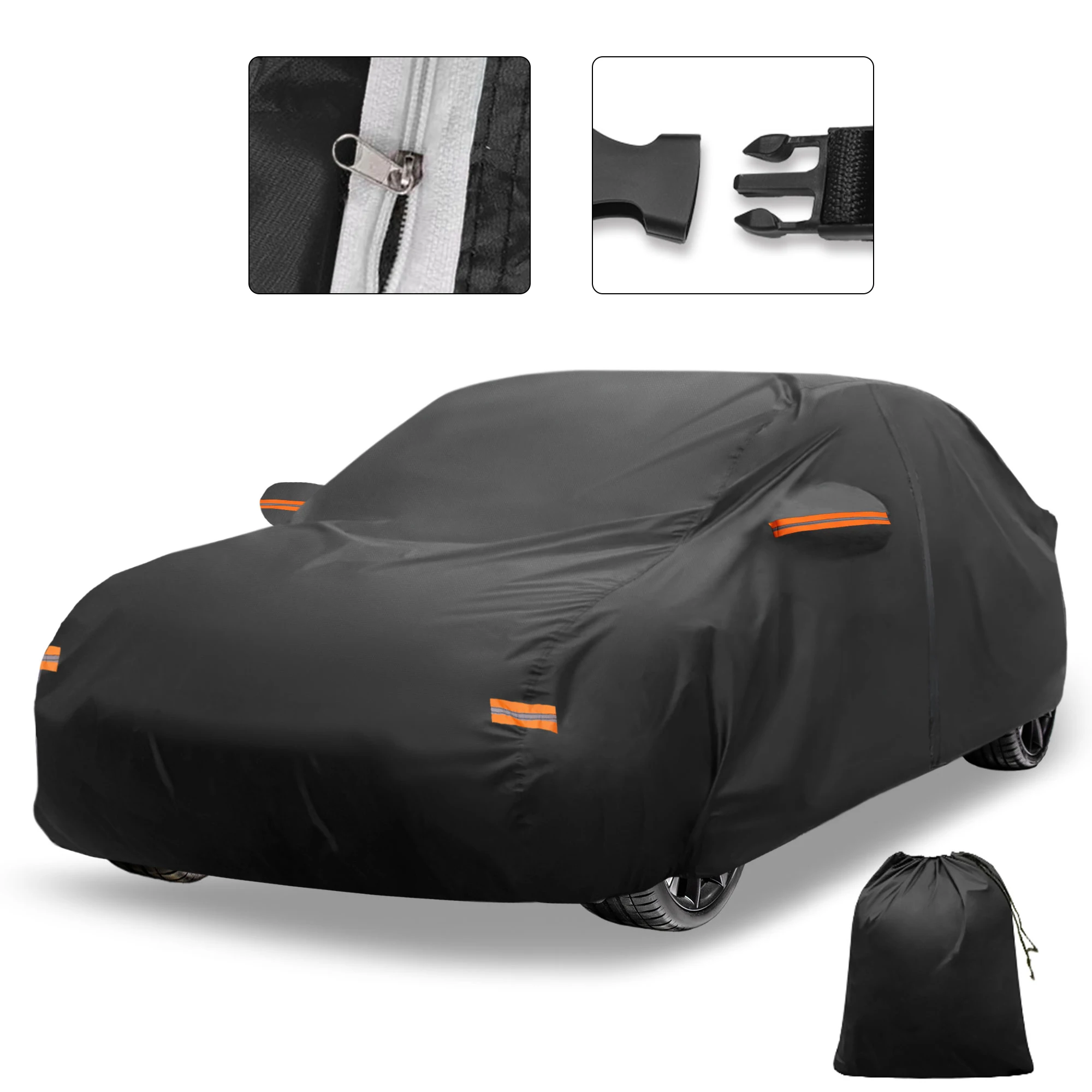 

Автомобильный чехол Motoforti, уличный водонепроницаемый чехол от солнца и дождя, защита от града с левой боковой молнией 210D-PU для Subaru WRX Sedan