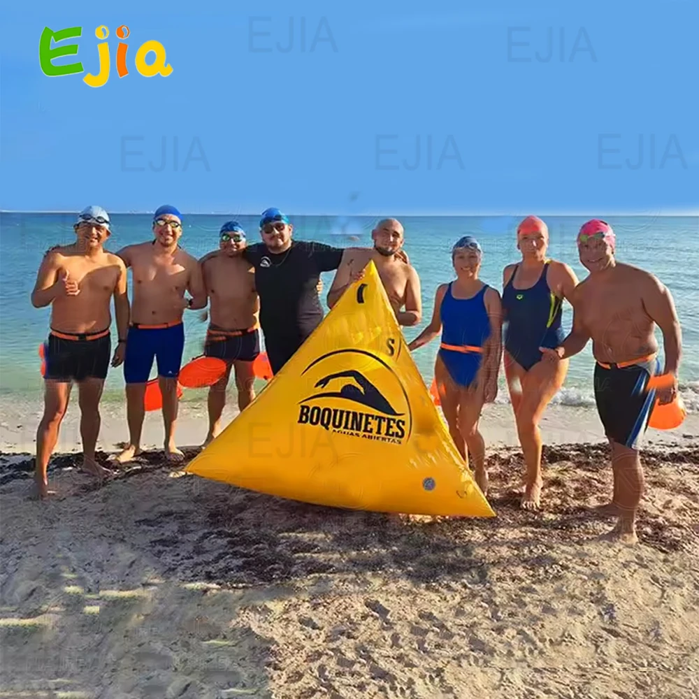 Commerical PVC Advertising Inflatable Floating Buoy Inflatable Triangular Mark Buoys Inflatable Pyramid Buoy For Open water