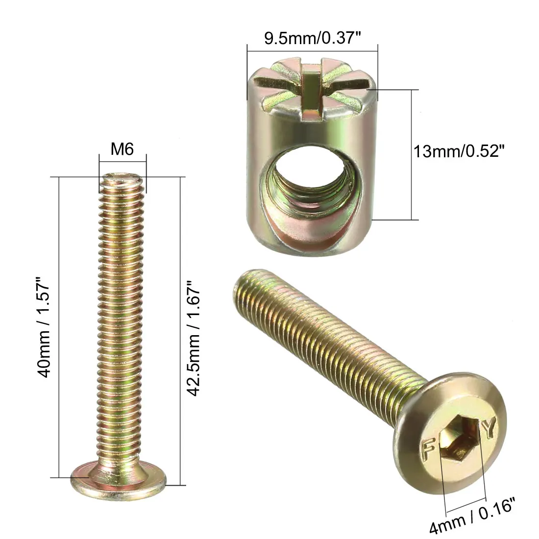 8Sets M6x40mm