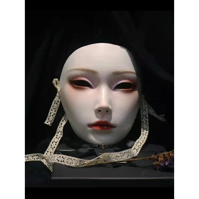 

Mask Ancient Style Simple Fashion Men and Women SameStyle Full Face White Hanfu Ancient Costume Photography Photo Props National