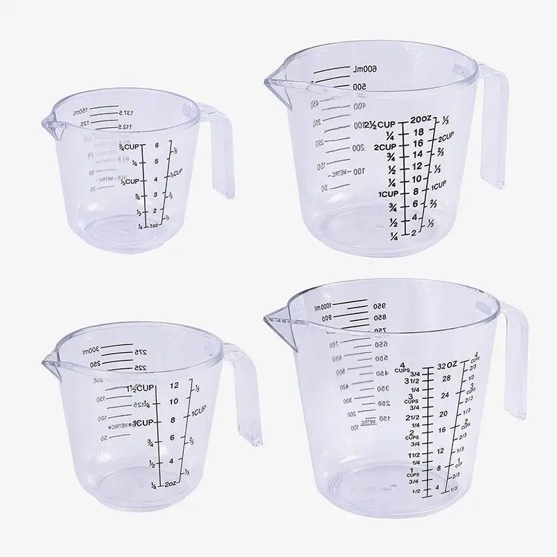 150/300/600/1000ml 1 Pcs Baking Liquid Measuring Cups Scale Cup Plastic Mixing Cup Kitchen Baking Tools