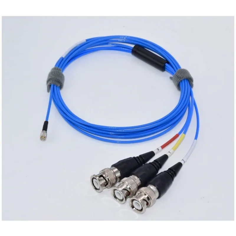 PCB034  Low Noise Cable for Three Axis Sensor Mini 4-Socket Plug to (3)BNC Plugs