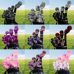 10Pcs Knitted Golf Headcover Covers Club Iron Golf Wedges Head Covers Knit Long-neck Sock Style Golf Headcovers Washable