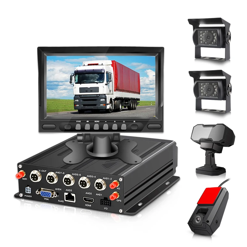 System DVR do ciężarówek GPS 3G 4G WiFi DSM ADAS Mdvr Monitor 4-kanałowy Zestaw Samochodowy Autobusowy SD DVR z Monitorowaniem Zmęczenia Kierowcy System DVR do Ciężarówek