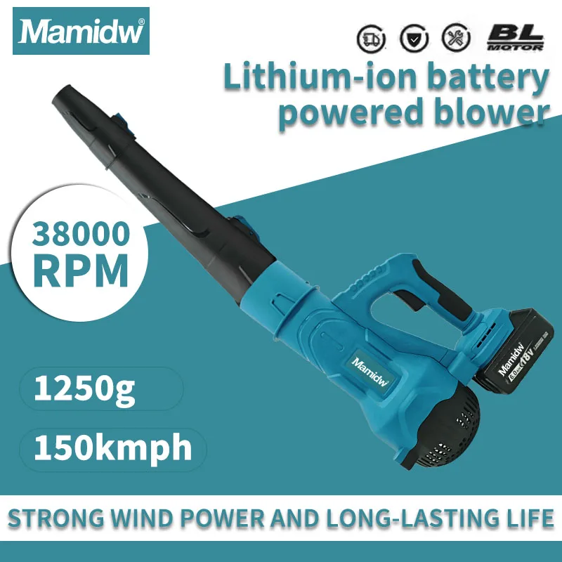 

Mamidw 38000RPM Brushless Cordless Air Blower Handheld Leaf jet Turbo Blower Power Tool For Makita 18V Battery