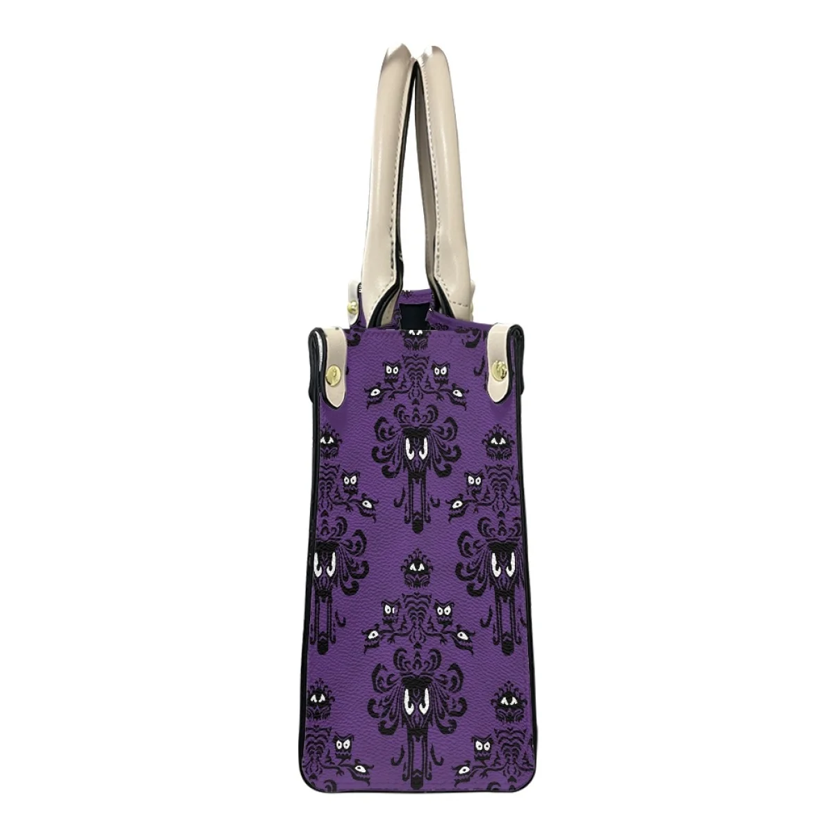 Purple Haunted Mansion Print Women Handbags Luxury Leather Female Cross Body Bags Woman Top-handle Vintage Horror Shoulder Bags