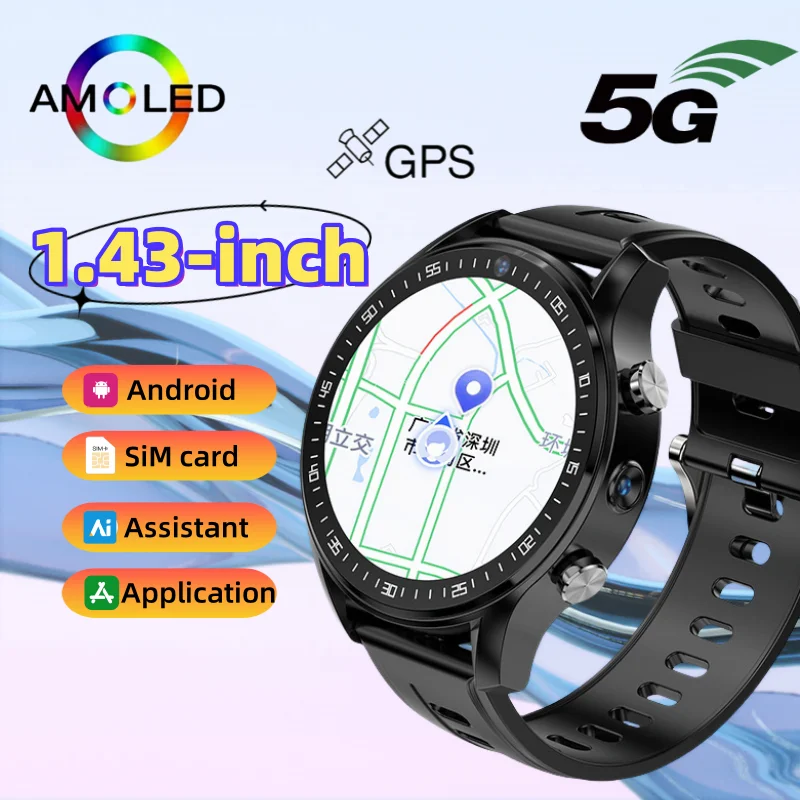 

Новые умные часы с видеовызовом 4G Android, место для хранения вещей 128 ГБ, Wi-Fi, SIM-карта, двойная камера, GPS, водонепроницаемость, Play Store