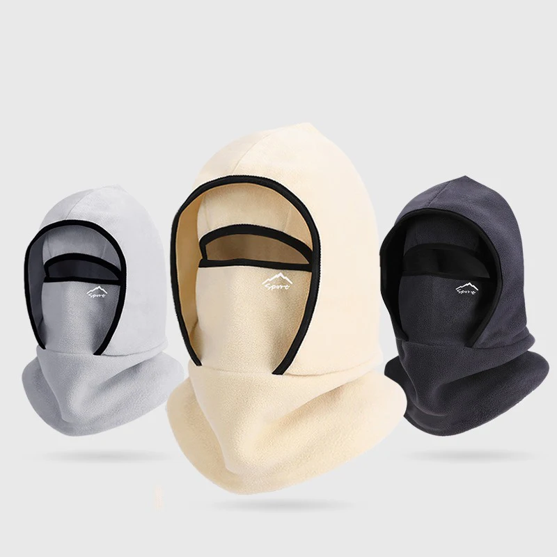 Sports Face Mask Winter Warm Fleece Hooded Full Coverage Balaclava Outdoor Ski Cycling Running Motorcycle Unisex Windproof 3