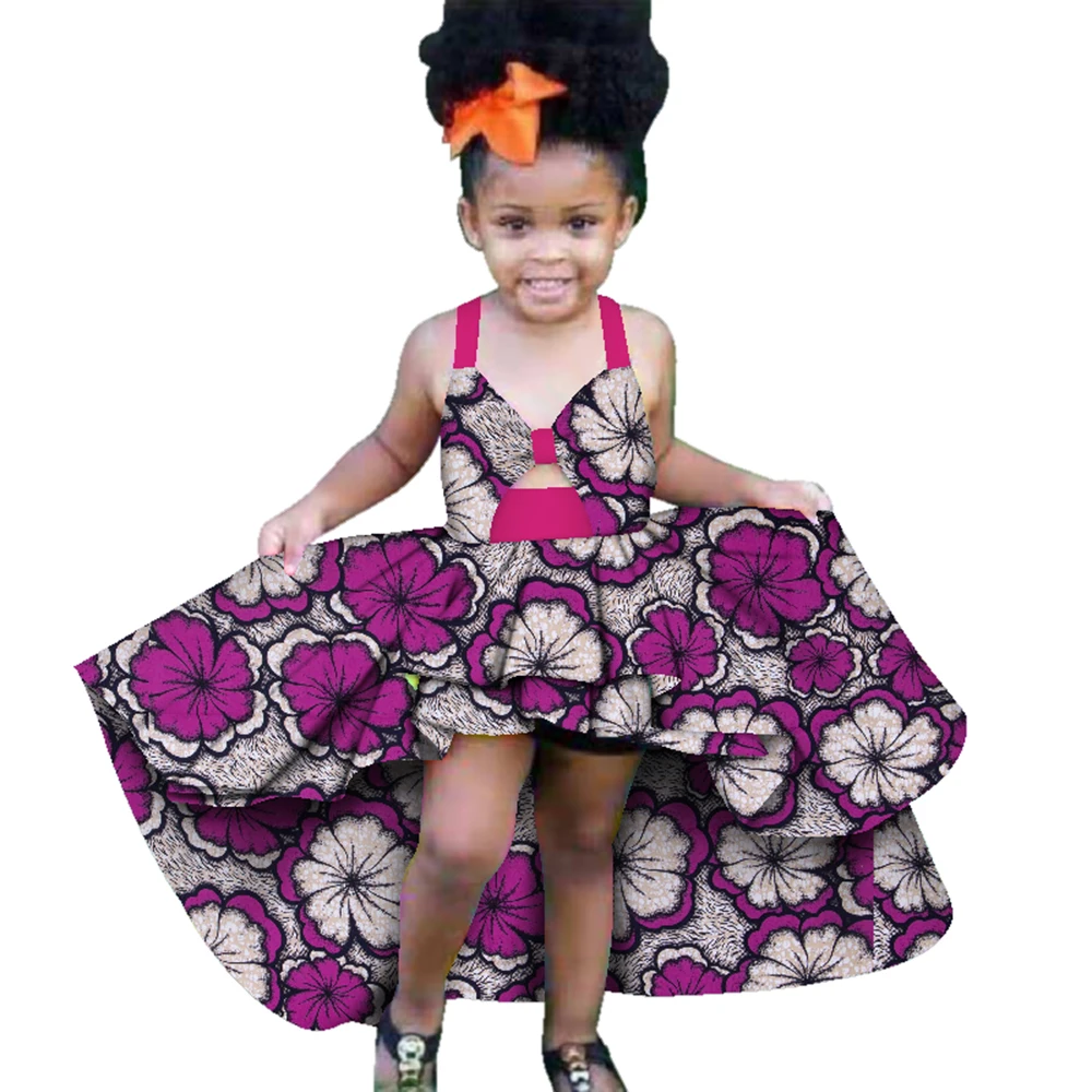 

Bintarealwax модное летнее детское платье в Африке Dashiki, милые платья для девочек, базен с оборками, традиционная африканская одежда WYT277