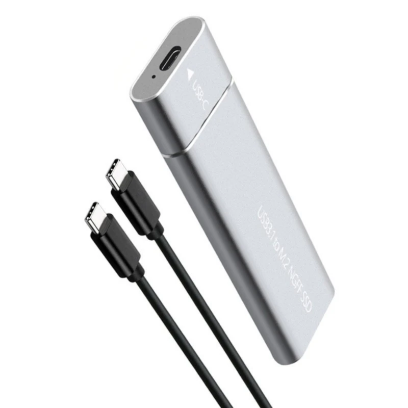 

Алюминиевый корпус жесткого диска USB3.1 типа C Корпус M.2 Внешний корпус Жесткий диск для ПК Компьютер