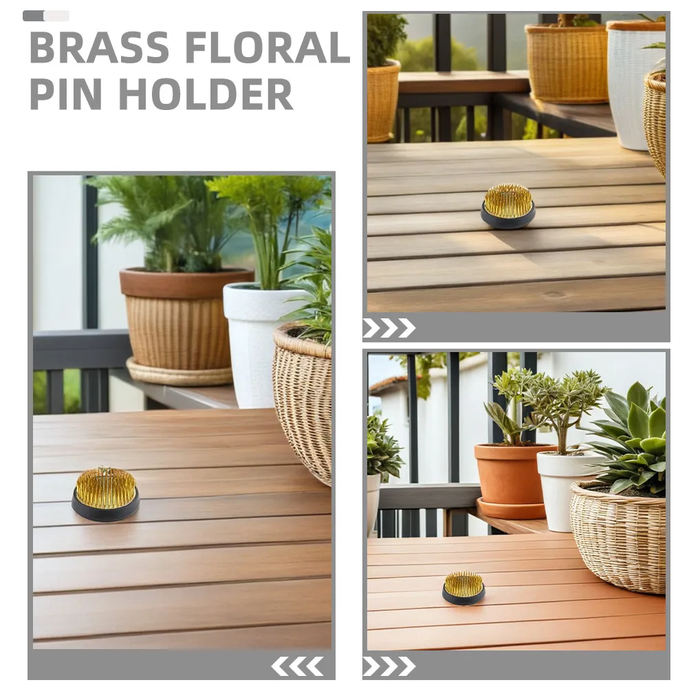 3Pcs Brass Floral Pin Holder Flower Frog for Precise Flower Arranging Stable Stem Support Reusable Floral Arrangement