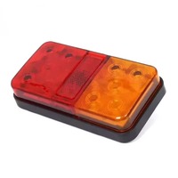YNn For  2Pcs 12V/24V 10 LED Dual Color Rear Brake Light Tail Light Turn Signal Indicator Stop Lamp  Car Truck Trailer
