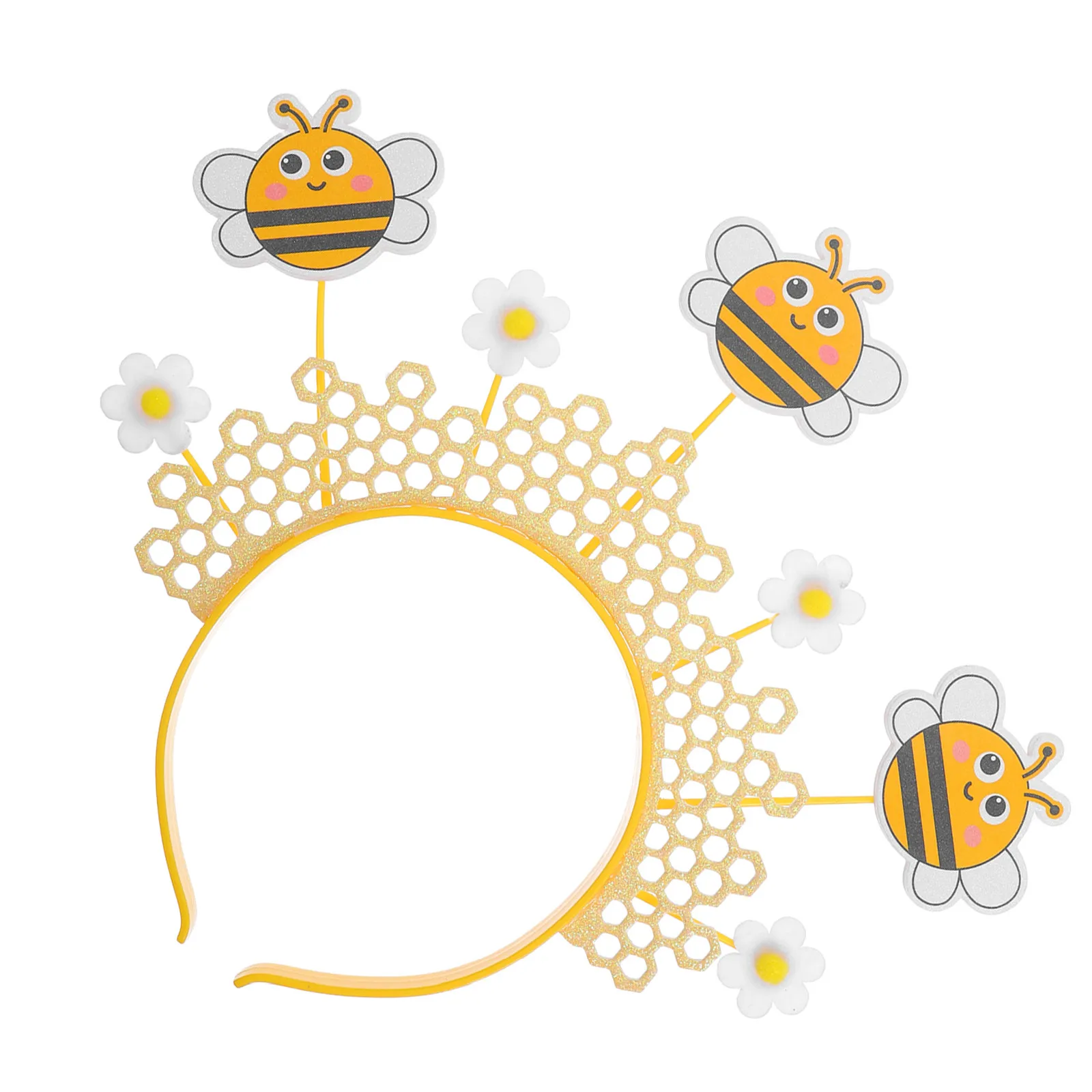 Bee Headband Decorative Honeycomb Flower Honeybee Headwear Party Photo Props Bumblebee Costume Accessories Festival Headband - view 4