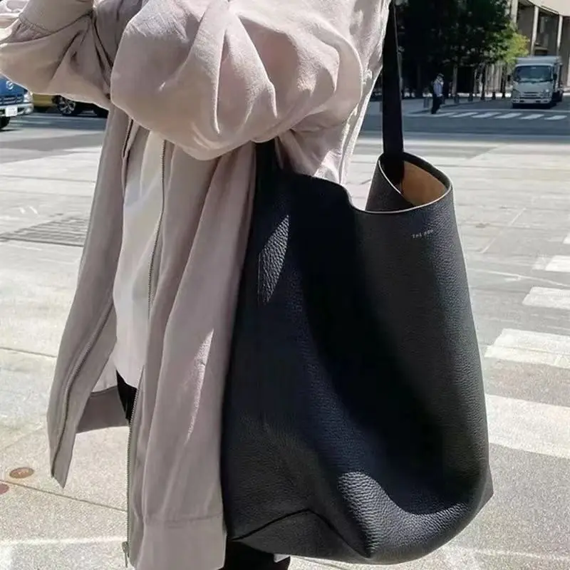 Bolsos de marca de lujo para mujer, bolso de mano de cuero genuino de gran capacidad, bolso de cubo de piel de vaca con capa frontal, bolsos de