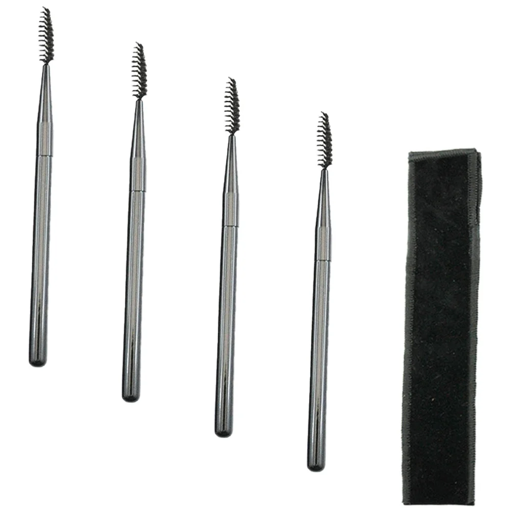 4 قطعة فرشاة رمش لاش مشط الحاجب فرشاة لاش الصولجانات المحمولة ماكياج أداة رمش تمديد لوازم الماسكارا #4