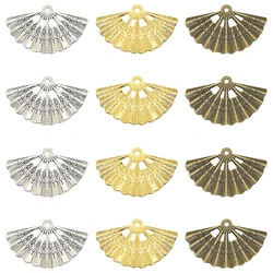 Wholesale 6pcs Three Color Folding Fan Charms Alloy Metal Pendants For DIY Jewelry Making Supply Arts Crafts 33*21mm
