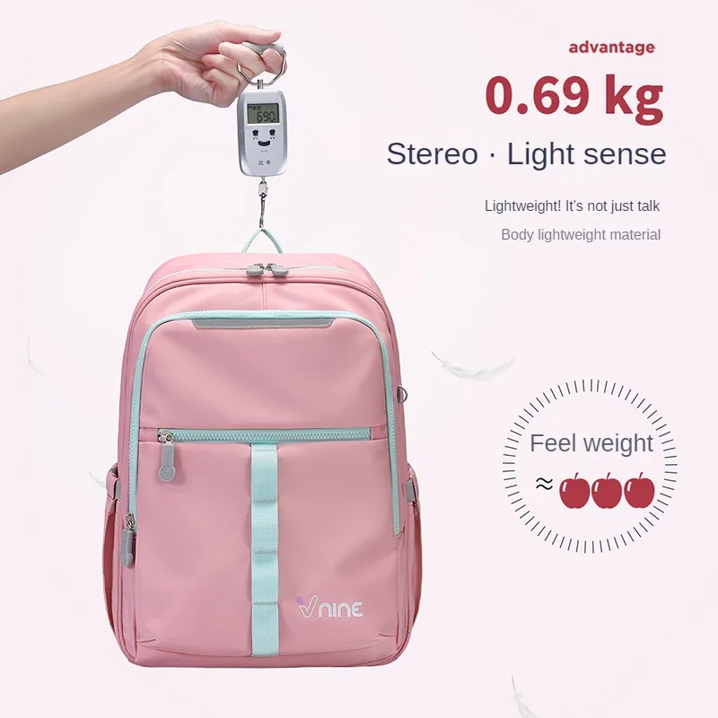 VNINE-mochila escolar de gran capacidad para hombre y mujer, morral de escuela media y secundaria, novedad de 2024