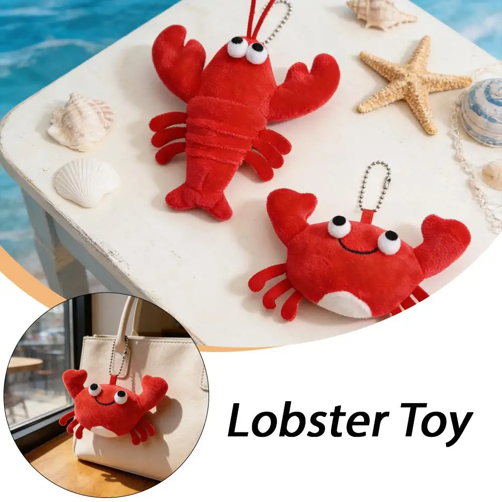 Kawaii Crayfish Plush Toy Keychain Cute Red Lobster Stuffed Animal for Bag Pendant Schoolbag Decoration Birthday Gifts