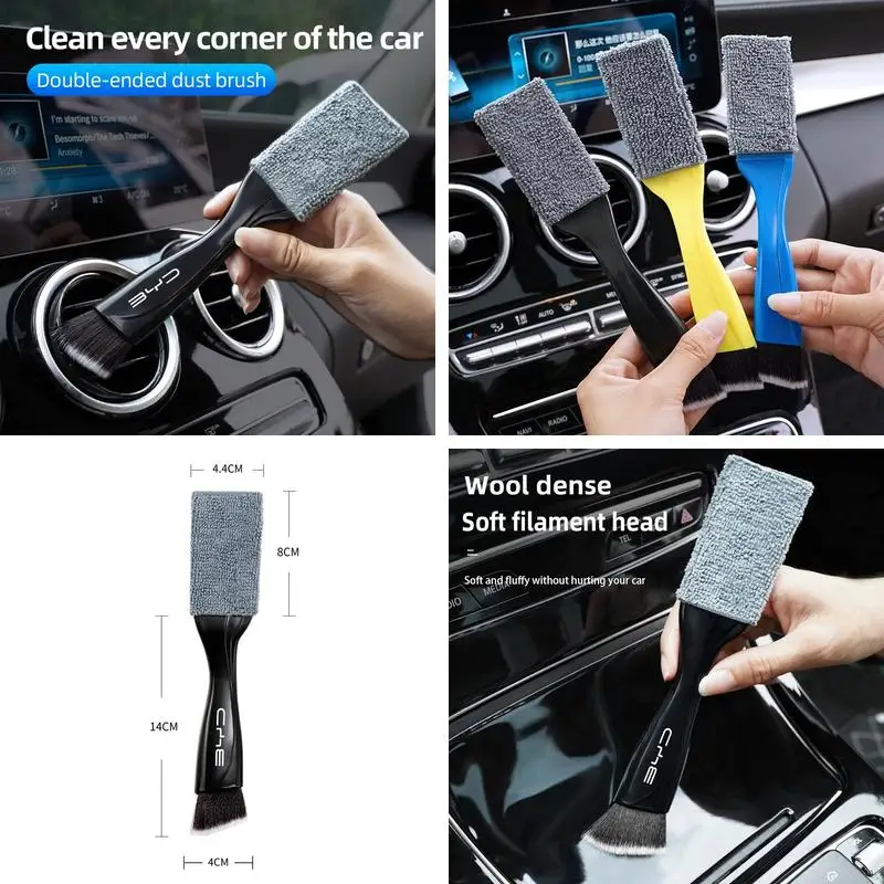 2‑in‑1 Car Interior Dust Cleaning Brush For BYD Atto 3 Seal Dolphin Han Tang Song Yuan Multi‑Purpose Air‑Vent Detailing Care Too