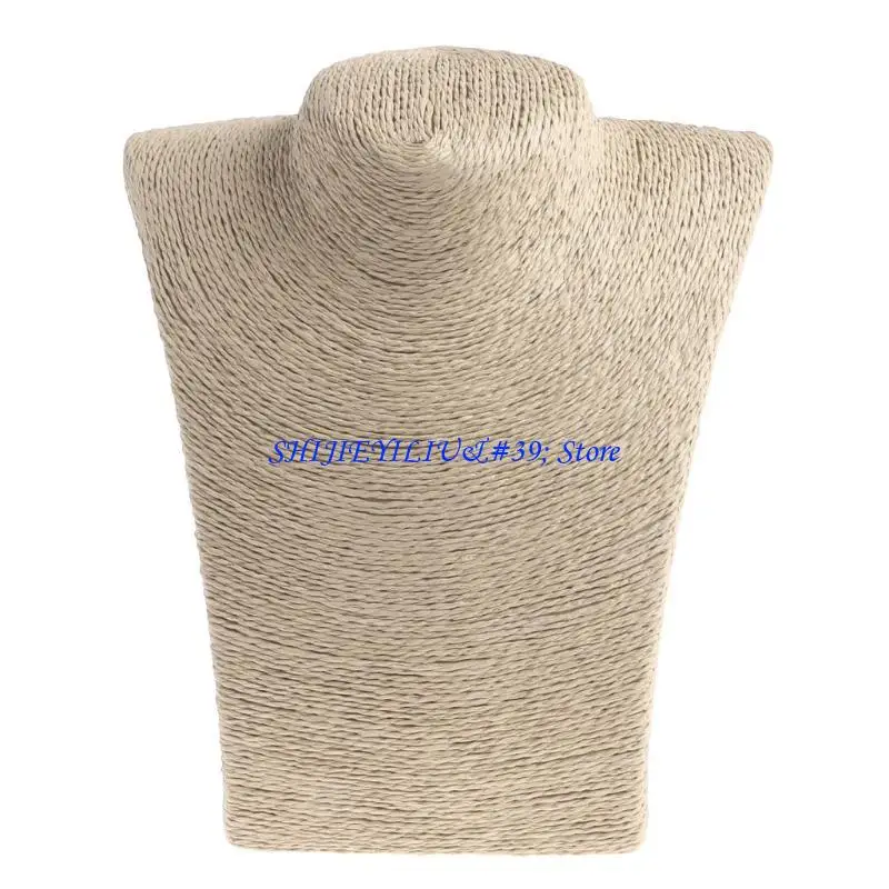 

E21F Woman Hemp Rope Mannequin Bust Jewelry Display Stand Shelf Holder Necklace Bust Stand Jewelry Rack