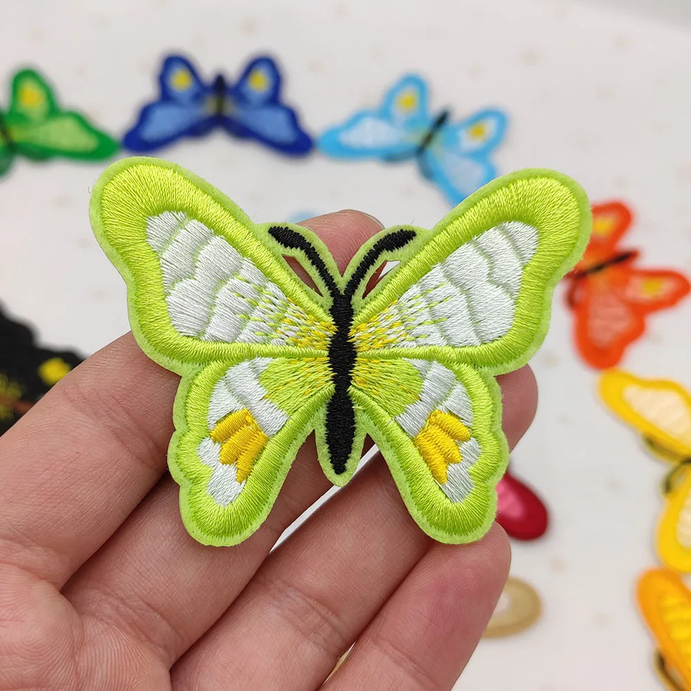 Colored Butterfly Patch For Clothing Kids Parches Embroidery DIY Iron Sticker Sew On Patches Repair Hole Decorate