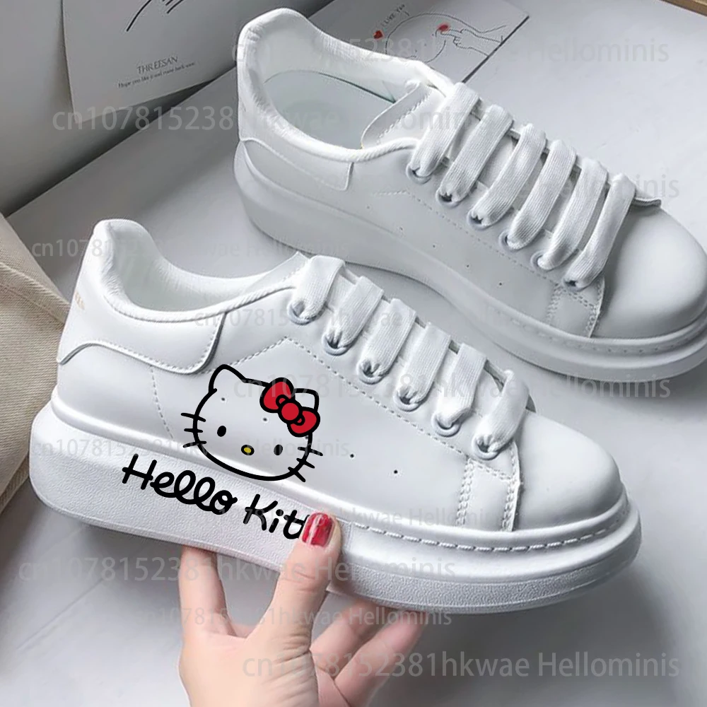 hello kitty cute Sneakers Women casual Shoes Male Platform kateboarding Fashion Girls Casual Shoes flats 3D graffiti pink