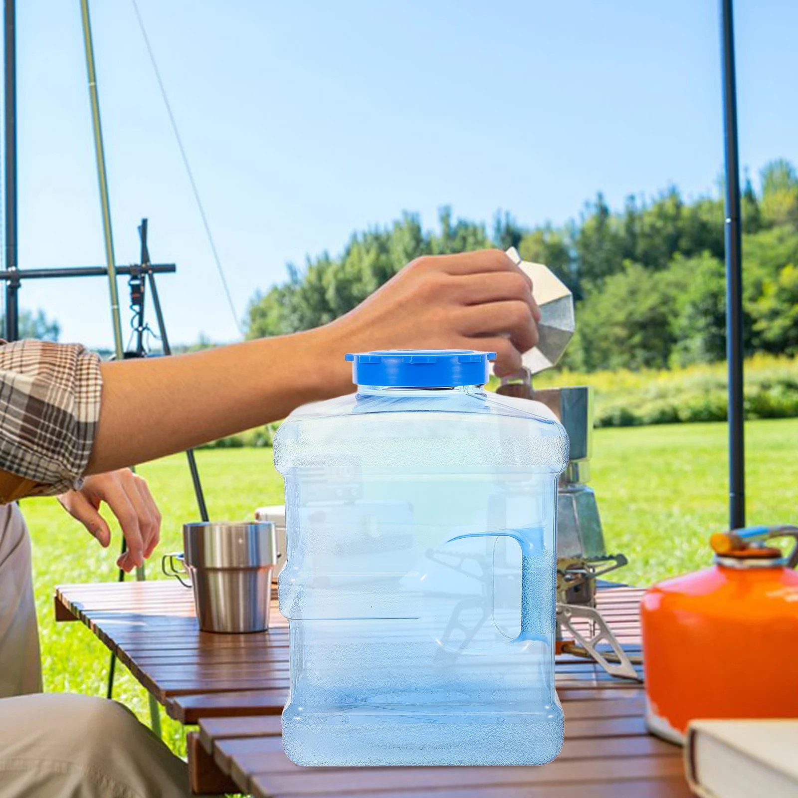 

10L Large Capacity Water Storage Jug Camping Liquid Container With Handle Reusable Pvc Pc Material Leak-Proof Household Car Use