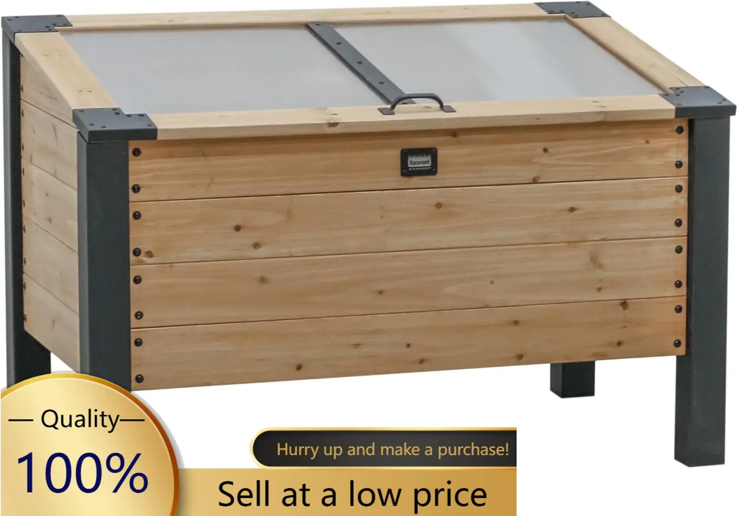 Aggie 4' x 2' Cedar Wood Cold Frame Portable Mini Greenhouse, Raised Garden Planter with Temperature-Activated Polycarbonate Lid