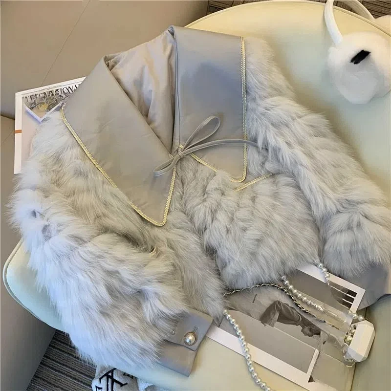 Women\'s Clothing Turn-down Collar Bandage Patchwork Solid Color Long Sleeve Cardigan Coats Casual Autumn Winter Jackets Tops