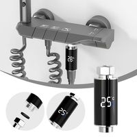 Accurate Faucet Water Temperature Gauge Led Display 0~99 Waterproof Shower Water Thermometers Color Coded Black