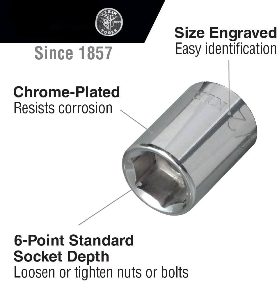 65508 3/8-Inch Drive Socket Wrench Set with 6-Point, 12-Point, and 6-Point Deep Sockets in SAE Sizes, Case Included, 20-Piece