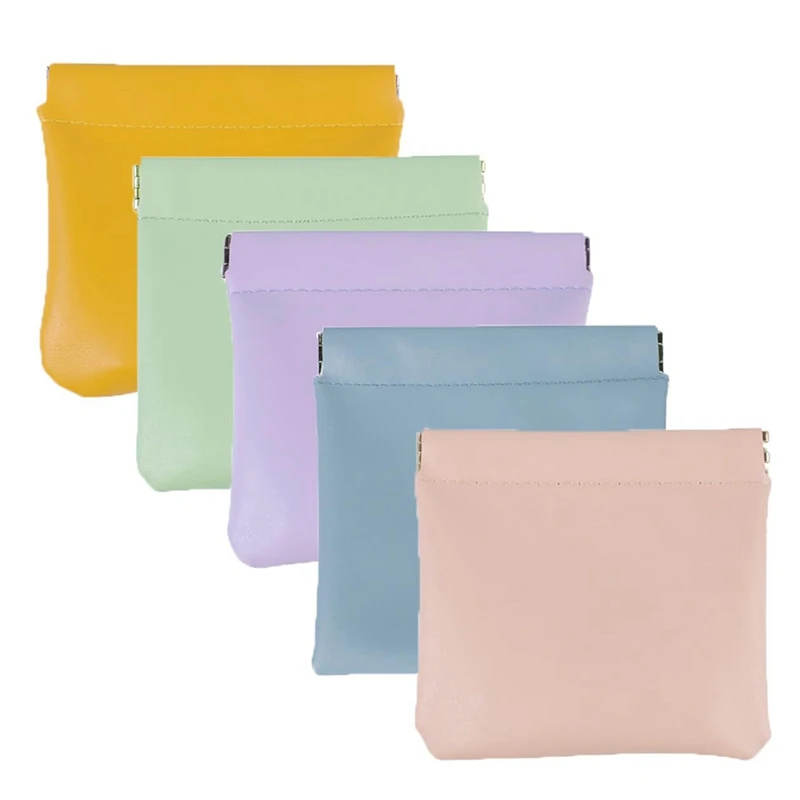 

20PCS Data Cable Storage Bag Solid Colors Personalized Snap Closure Leather Organizer Pouch