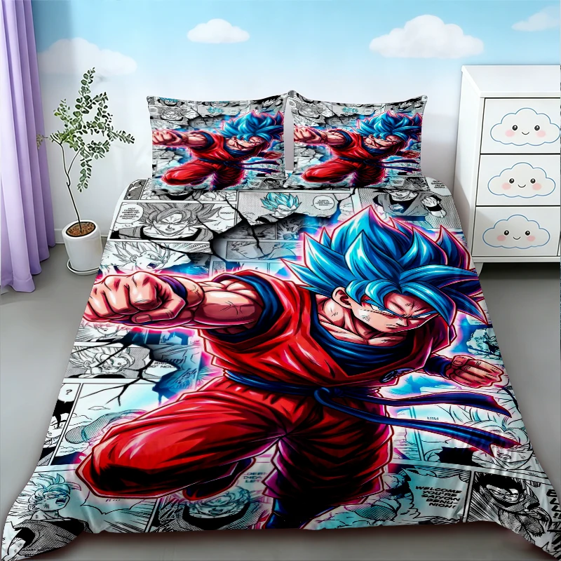 

Duvet Cover Anime Pattern Dragon Ball Bedding Set Child Baby Duvet Cover Sets Bedclothes Twin Single King Kids Adult Gift