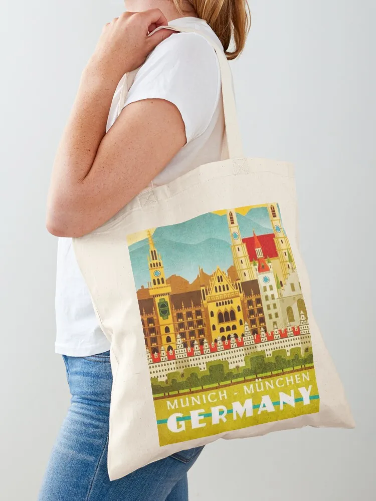 

Мюнхенская Германия, винтажная дорожная большая сумка, женская холщовая сумка-тоут, сумки, женские сумки-шопперы для женщин