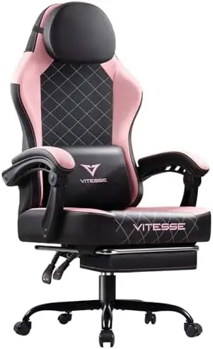 Ergonomic Gaming Chair for Adults | Computer Chair with Footrest, Heavy Duty Video Game Chair with Lumbar Support &