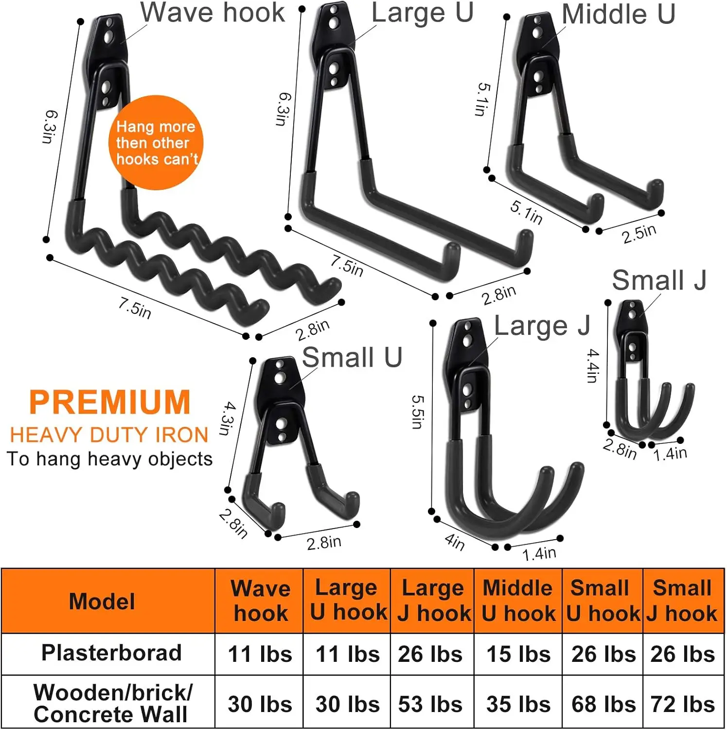 Garage ,24Pack Heavy Duty Garage Hanger Organizer Anti-Slip Double Wall Garage   for Ladder, Power Tool,Bike,Ropes (23  & 1 