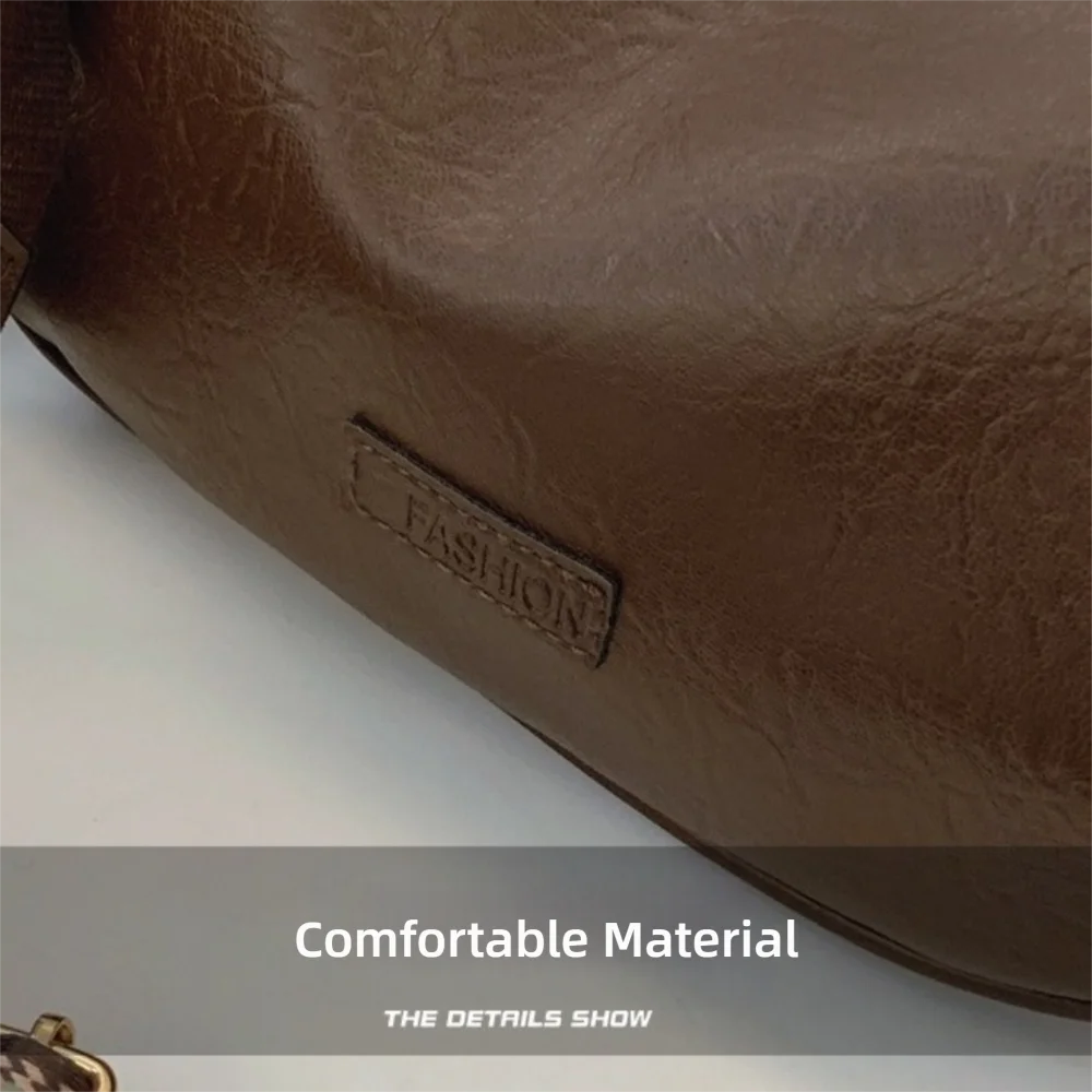 Langlebige Retro-Umhängetasche aus PU-Leder, lässige Handtasche, vielseitige Messenger-Taschen mit großem Fassungsvermögen für Damen – Detail 2