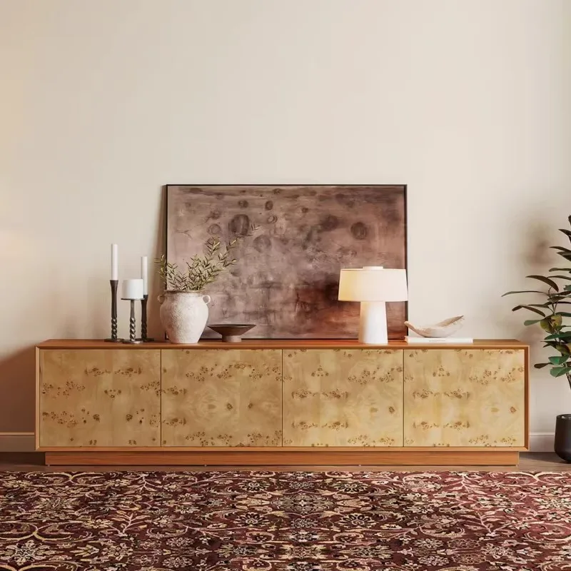 

Medieval solid wood model room living room floor cabinet, French retro audio-visual cabinet