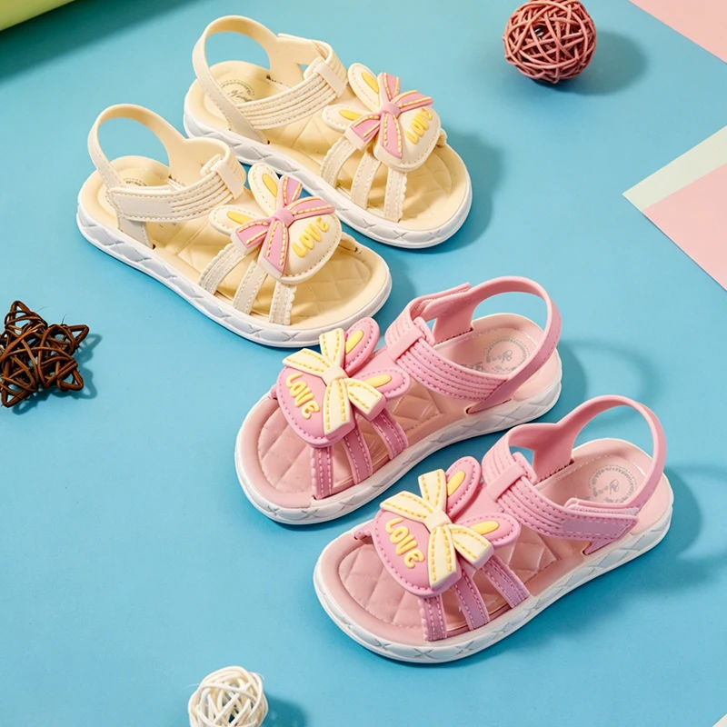 

Girls Cute Bunny Ear Bow Open-Toe Sandals oft Non-Slip Sole Breathable Summer Outdoor Casual Shoes for Toddler