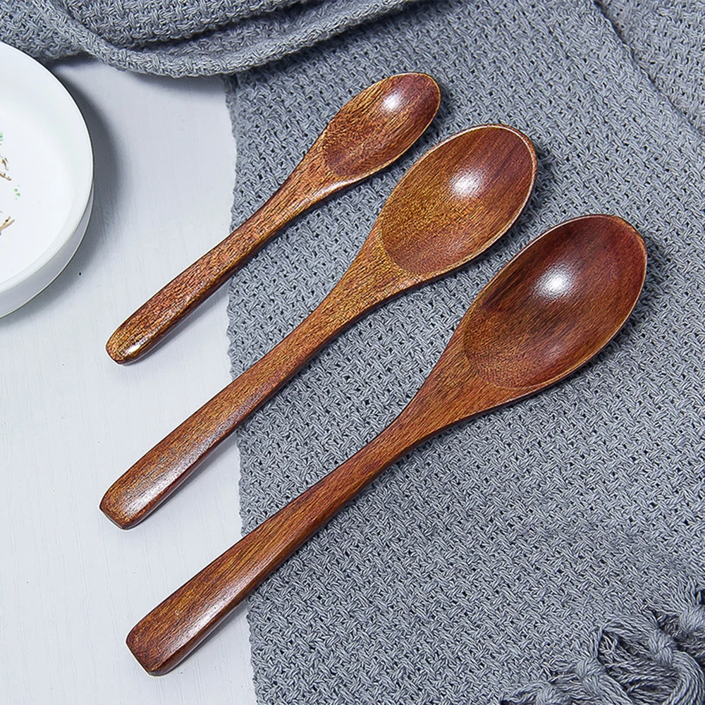 3 Sizes Wooden Spoon Bamboo Kitchen Cooking Utensil Tool Soup Teaspoon Catering Kids Spoon kitchenware for Rice Soup Accessories