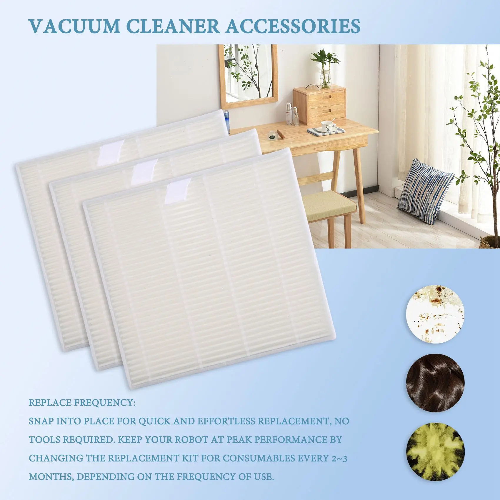 ABNH-Juego de accesorios de repuesto para Robot aspirador V80 V85 V80 V85, cepillo de filtro de repuesto