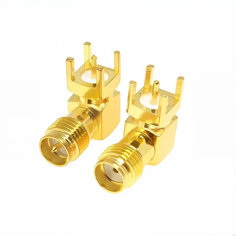 5/20Pcs SMA-KWE Female Male Socket SMA 90 degree Right Angle Thru Hole Plug PCB Mount Connector RF Adapter Connectors